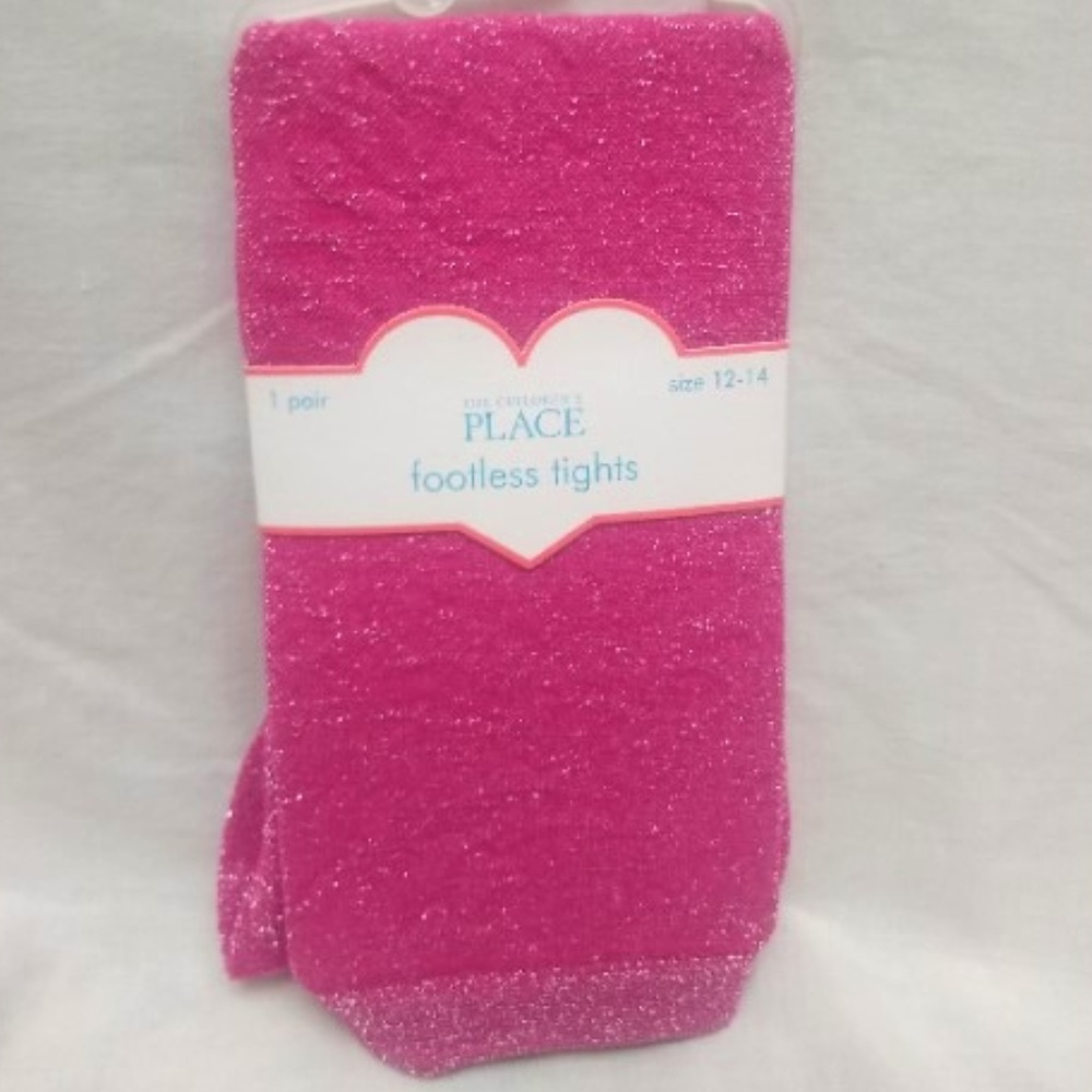 NWT Children's Place Pink Glitter Footless Tights